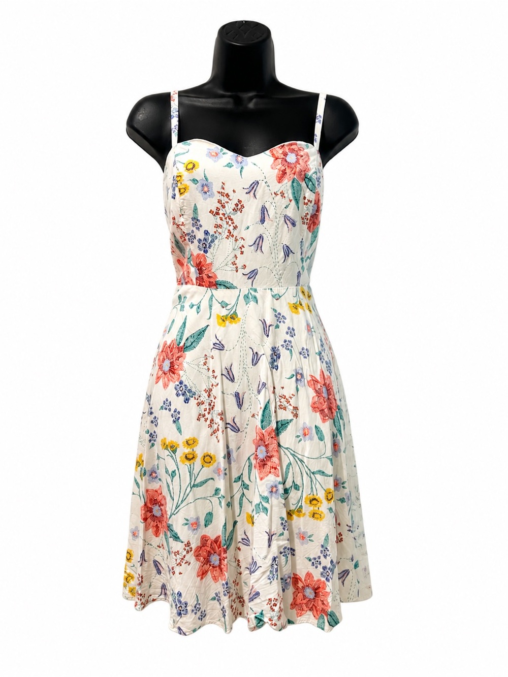 Old Navy Women’s Large Floral Fit & Flare Cami Sundress White Multicolor